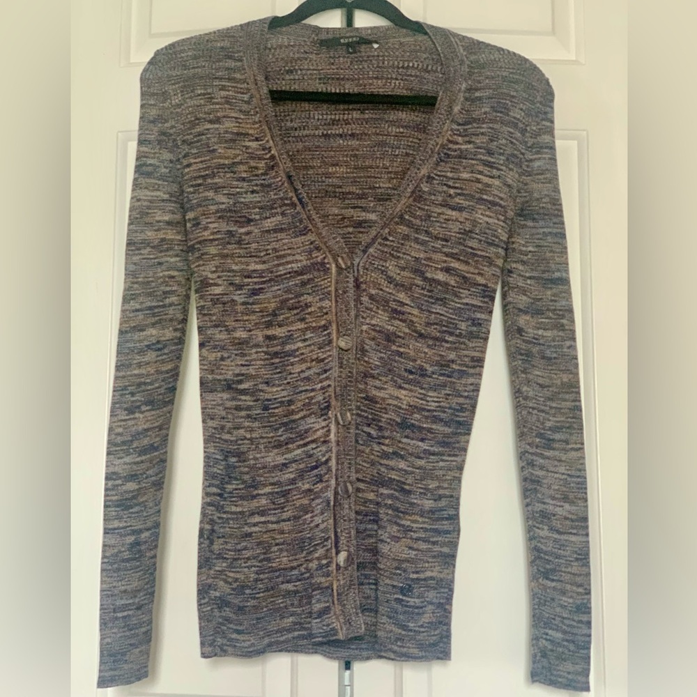 Gucci  V-Neck Button Cardigan in Navy and Brown - L